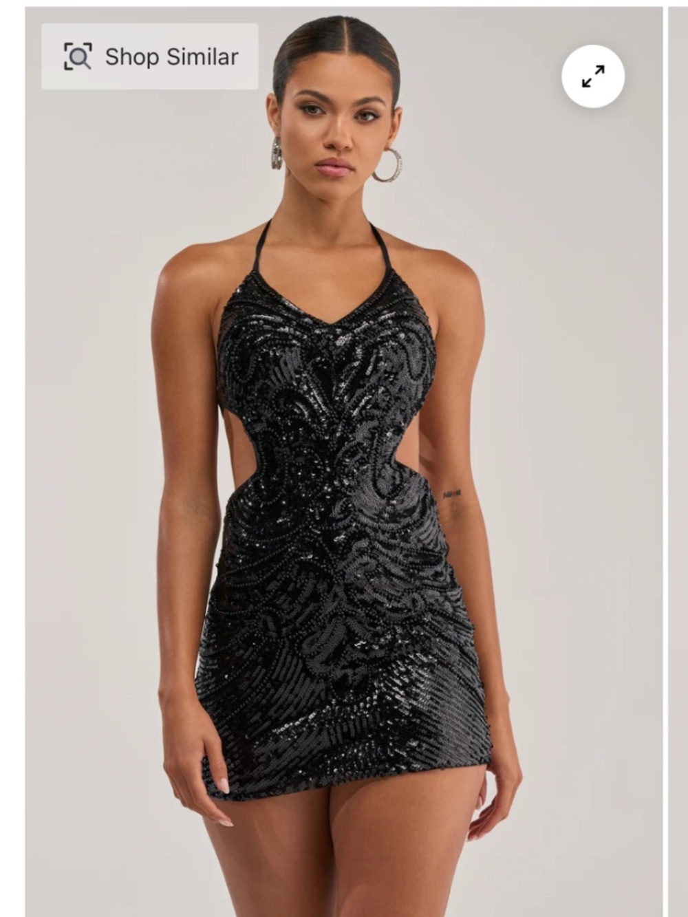Black sequin mini dress